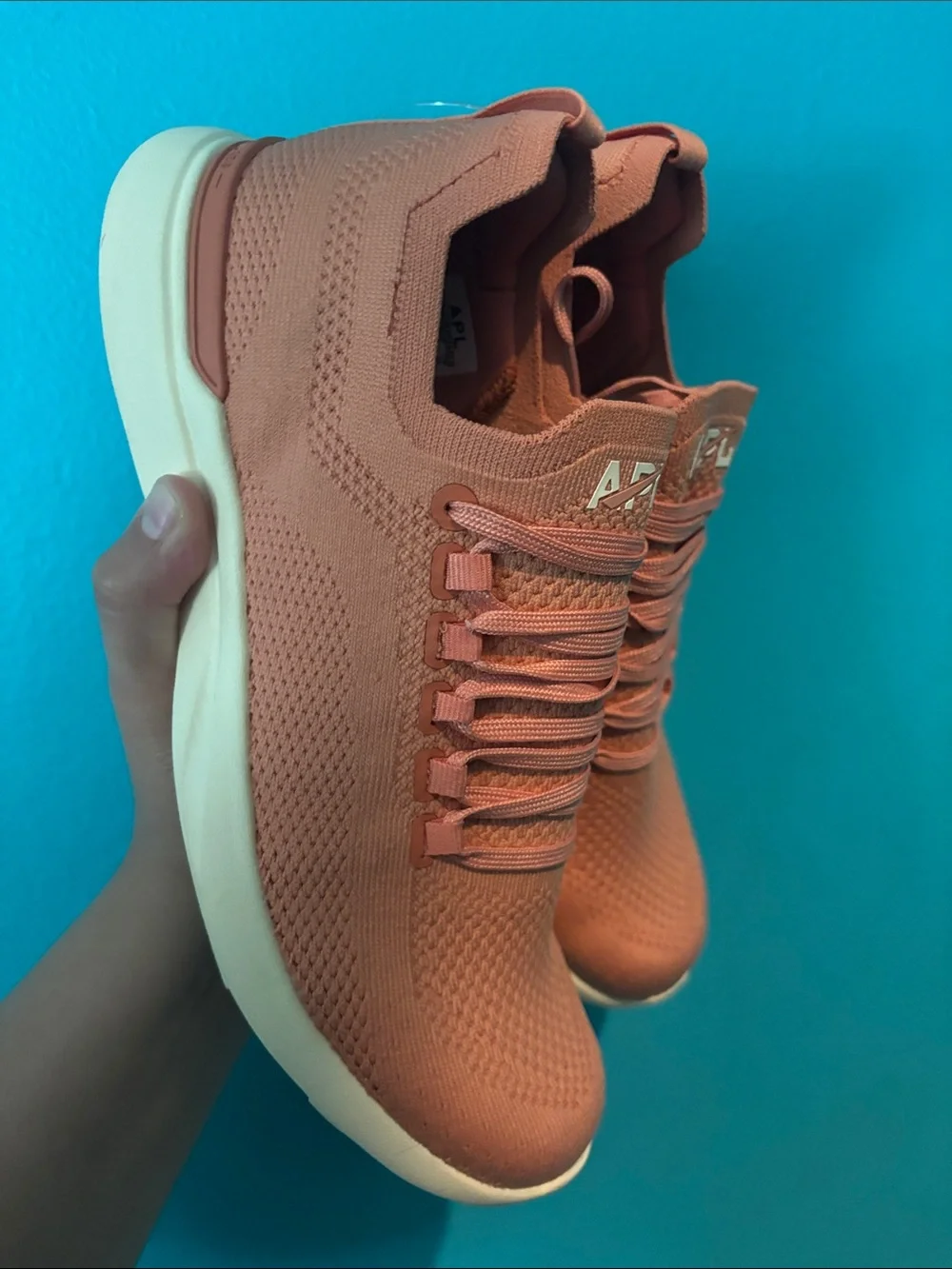 APL TechLoom Knit Sneakers in Coral Pink